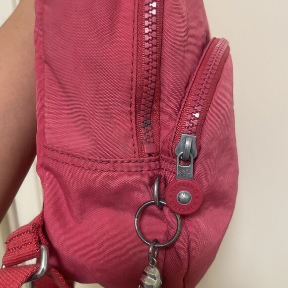 Kipling Red Paola Small Backpack Live Light Travel School Mini Kid's Keychain - Picture 8 of 12